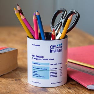 Personalised Teacher Report Pen Pot, Personalised Pencil Pot For Teacher, Personalised Gift for Teacher, Thank You Teacher Gift