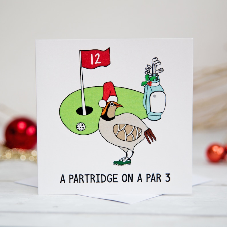 Funny Golf Christmas Card, Funny Holiday Card, Golf, Funny Christmas Card, Golf Pun, Christmas Card Pack, Xmas Card, Holiday Card Set, Pun image 3