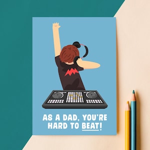 DJ Card For Dad, DJ Father's Day Card, Card For Music Loving Dad, Card For DJ Dad, Music Father's Day Card