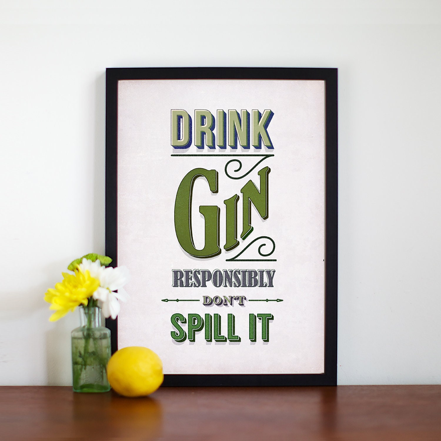 Funny Gin Print Gin Poster Typographic Print Gin and Tonic Etsy Australia