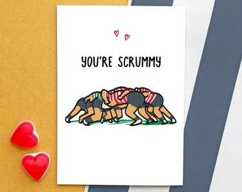 Funny Rugby Valentine's Card, Card for boyfriend, Girlfriend Card, Rugby, Husband Card, Valentine's Card for Him, Birthday Card for Him