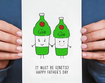 Ginetic Gin Father's Day Card, Gin Card, Gin, Father's Day Card, Fathers Day, Gin & Tonic, Funny Father's Day Card, Card for Dad, Ginfluence