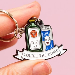 You're the Bomb Keyring, Funny Keychain For Friend, Best Friend Gift, Jagerbomb Keyring Gift For Friend, Funny Bag Charm, Friendship Keyring