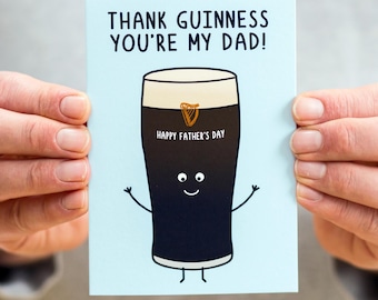 Funny Guinness Father's Day Card, Pun Father's Day Card, Stout Father's Day Card, Guinness Card For Dad
