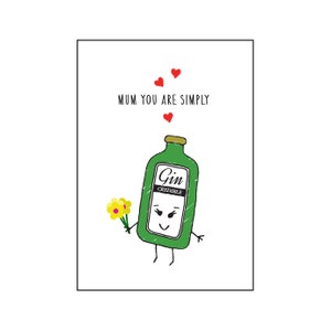 Funny Mother's Day Card, Gin Card, Gin, Mothers Day Card, Mothers Day, Mum, Illustration, Gin & Tonic, Gin Mother's Day Card, Card for Mum image 4