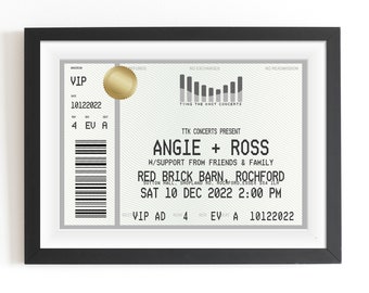 Personalised Concert Ticket Print, Personalised Wedding Print, Personalised Concert Print, Personalised Wedding Gift, Music Lover Gift