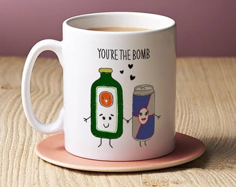Funny 'You're the Bomb' Mug Gift for Partner, Jagermeister Gift for Husband or Boyfriend