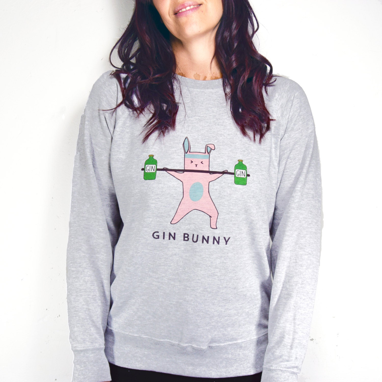 Gin Bunny Womens Sweatshirt, Activewear, Gym & Tonic, Gym, Gift, Clothing, Sweater, Sweater
