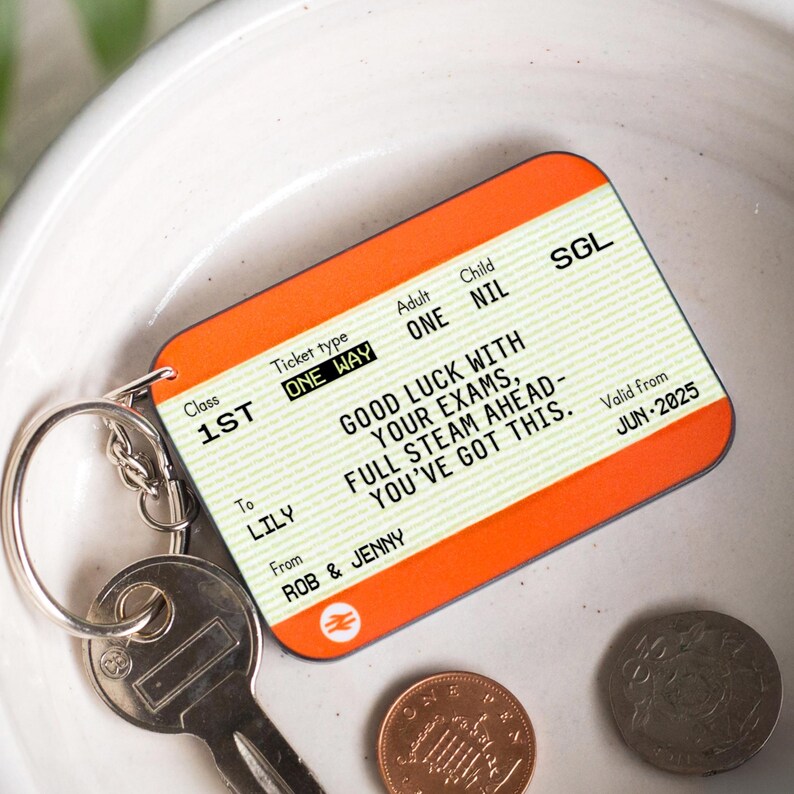 Personalised Good Luck in Exams Gift, Custom Good Luck Keyring, Token ...