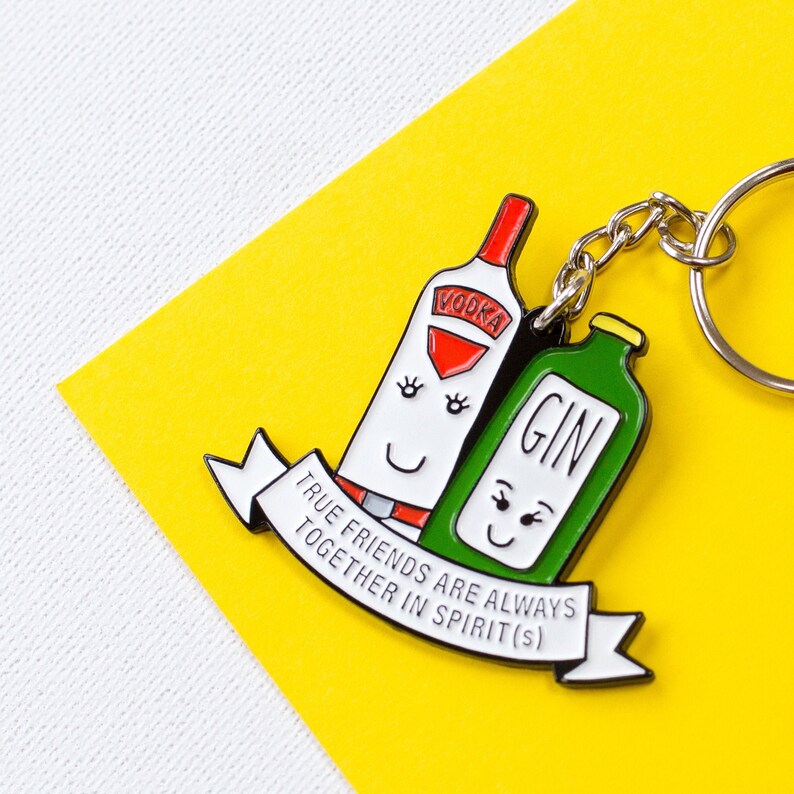Friendship Keyring Gin Keyring Best Friend Gift Gift for Etsy UK