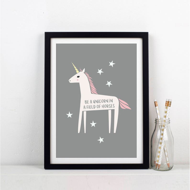 Be A Unicorn Print Unicorn Art Unicorn Home Decor Unicorn Etsy UK