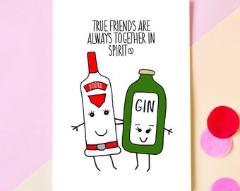Friend Birthday Card, Gin Card, Card for Friend, Best Friend Card, Friendship, Alcohol Card, Funny Card, Best Friend Birthday, Gin Birthday