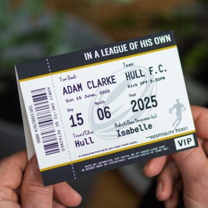 Personalised Rugby Ticket Card for Dad, Personalised Father's Day Card, Rugby Father's Day Card, Custom Card For Dad