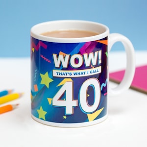 40th Birthday Mug, Music Birthday Gift, 40th Birthday Gift, Birthday Gift for Friend, Best Friend Birthday, Age Mug, Birthday Mug for Friend