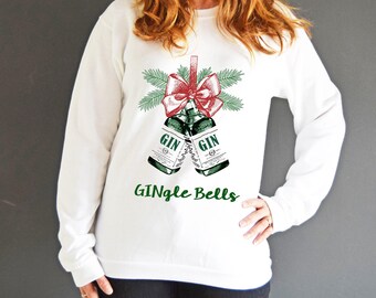 Gingle Bells®, Christmas Jumper, Gin Sweatshirt, Gin, Xmas Jumper, Unisex Christmas Jumper, Womens Christmas Jumper, Mens Christmas Jumper