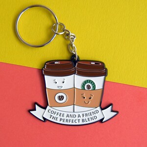 Friendship Keyring, Coffee Keyring, Best Friend Gift, Gift for Friend, Friendship Quote, Coffee Lover Gift, Keychain, Keyring, Gift for Her image 3