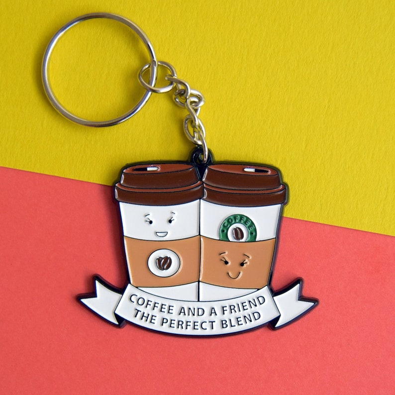 Friendship Keyring, Coffee Keyring, Best Friend Gift, Gift for Friend, Friendship Quote, Coffee Lover Gift, Keychain, Keyring, Gift for Her image 3