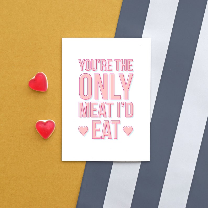 Funny Vegan Valentine's Card Vegetarian Rude - Etsy UK