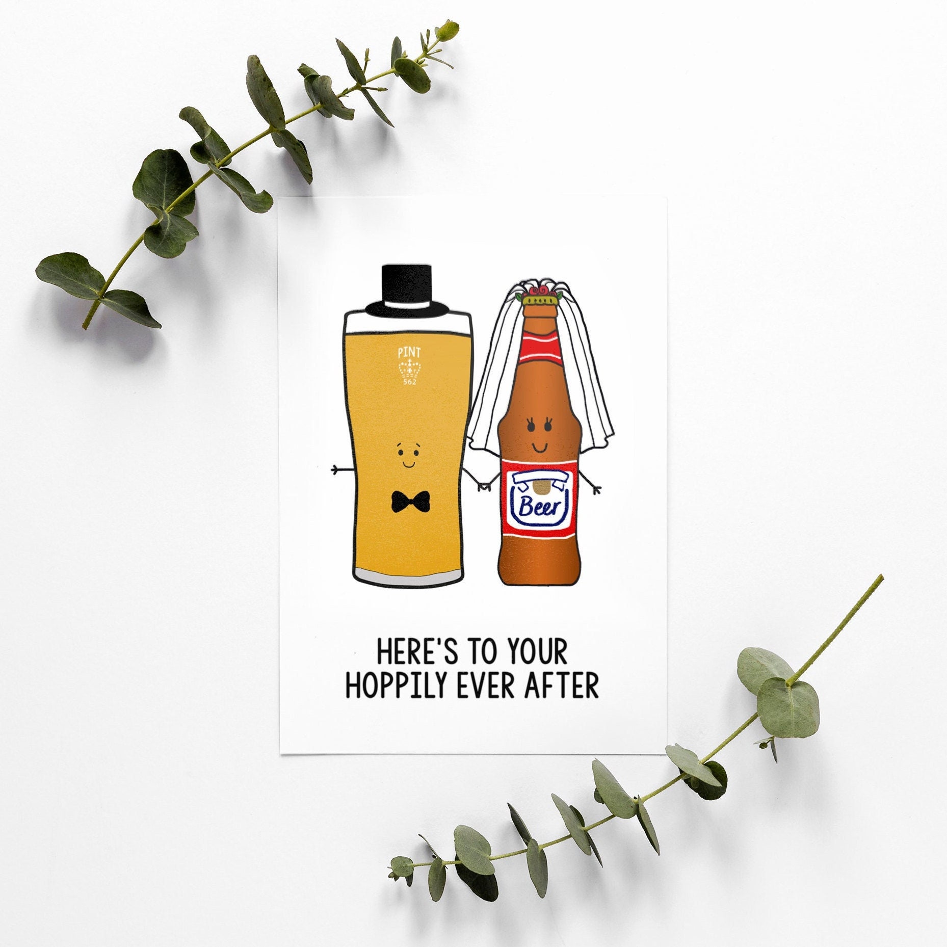 Funny Beer Wedding Card Card for Bride & Groom Funny Wedding Etsy UK