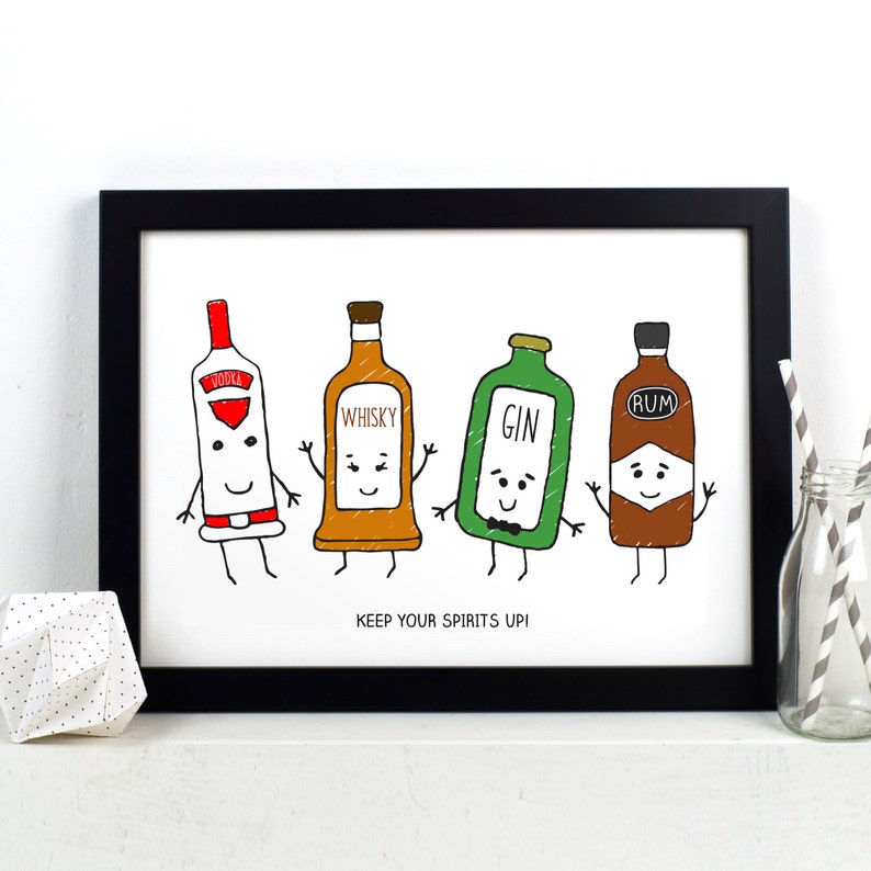 Lustige Alkohol Druck lustige Schnaps Zeichen Gin Druck Etsy