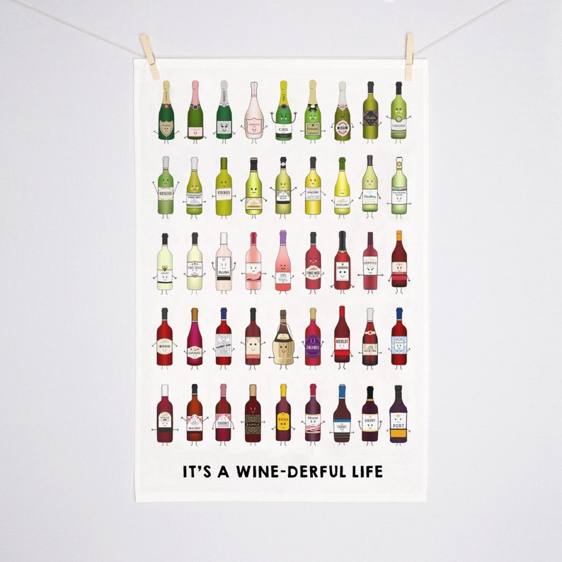 oflifeandlemons Wine Tea Towel - Thumbnail 3