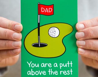 Funny Golf Father's Day Card, Father's Day Card For Golf Lover, Golf Pun Father's Day Card, Golf Card For Dad, Golf Birthday Card Dad