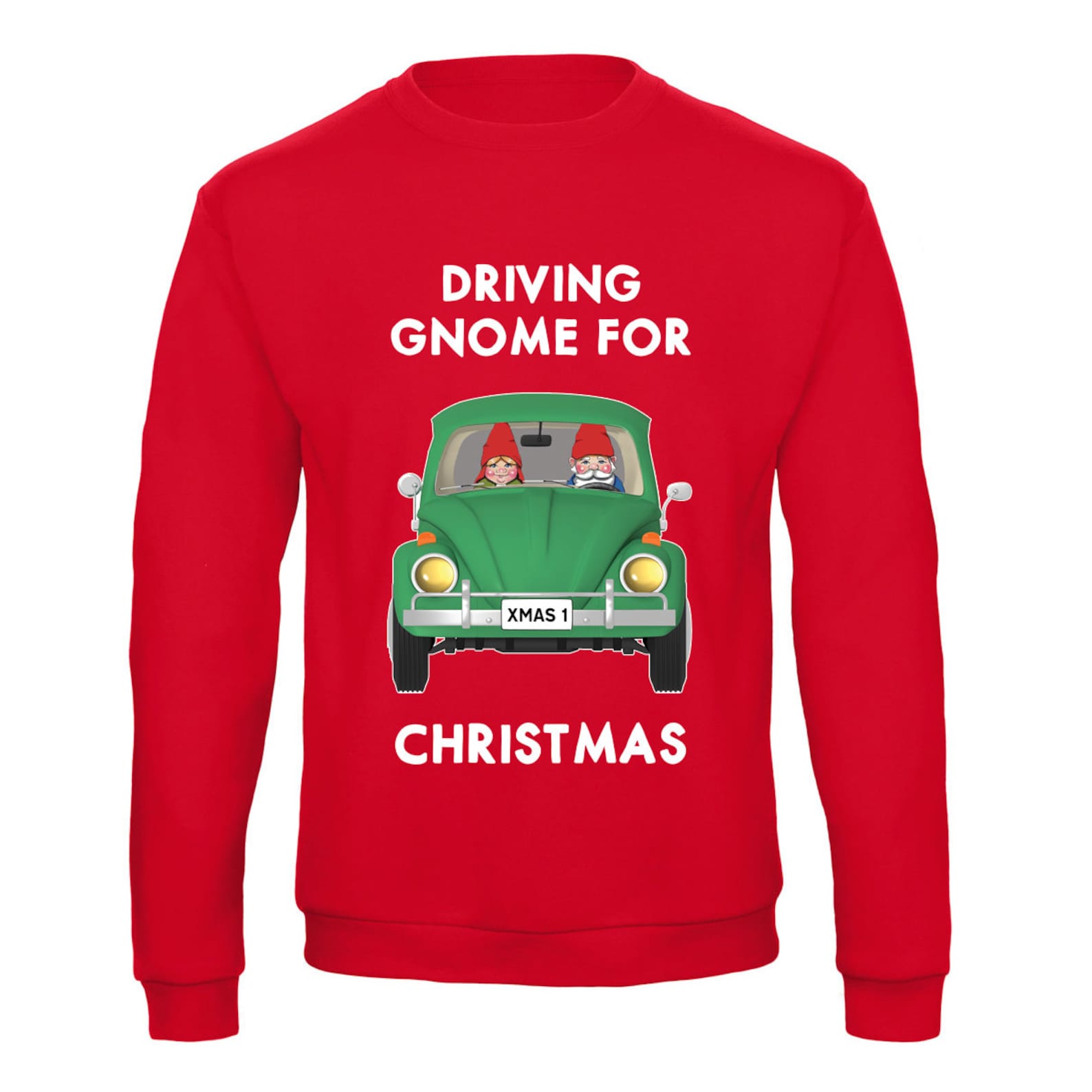 Funny Christmas Jumper Driving Gnome for Christmas Etsy UK