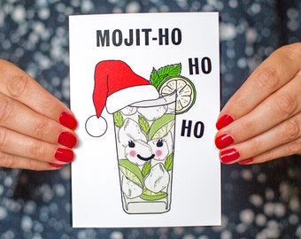 Mojito Christmas Card, Mojito Card, Mojito, Cocktail Holiday Card, Card Pack, Christmas Card, Mojito Holiday Card, Funny Christmas Card