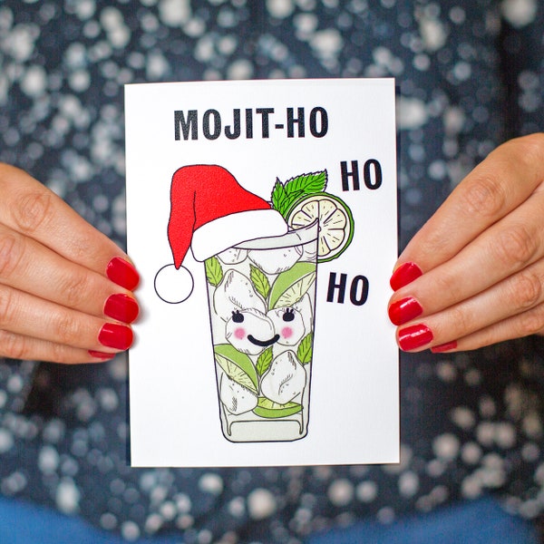 Mojito Christmas Card, Mojito Card, Mojito, Cocktail Holiday Card, Card Pack, Christmas Card, Mojito Holiday Card, Funny Christmas Card