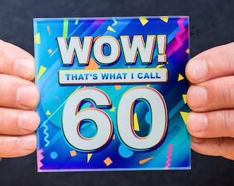 60th Birthday Coaster 'Wow! That's What I Call 60' - 60th Birthday Gift for a Music Lover