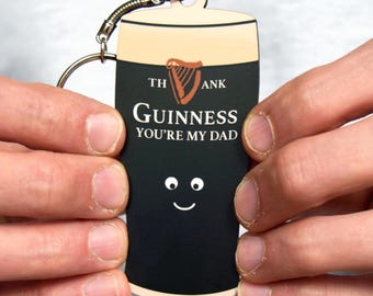 Funny Guinness Keyring for Dad, Guinness Themed Father's Day Gift, Guinness Birthday Gift for Dad, Keychain For Guinness Loving Dad