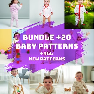20 Baby Sewing Patterns Bundle PDF | Instant Download Infant Clothes | Commercial Use + Bonus