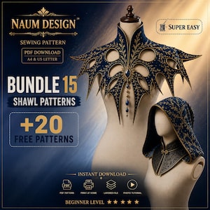 15 Fantasy Shawl Sewing Patterns Bundle PDF with 20 Baby Patterns Bonus (Digital Download)
