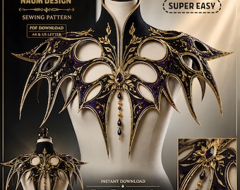 Dark Fantasy Shoulder Armor Pattern PDF | Gothic Cosplay Wings (Digital Download)