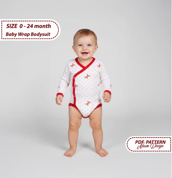 Baby Wrap Bodysuit PDF Sewing Pattern for Newborns and Infants