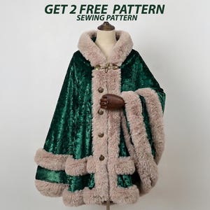Easy Winter Wrap Sewing Pattern PDF, Beginner Friendly Asymmetrical Poncho Cape, Instant Download Size2XS-4XL