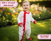 Footed Baby Romper Sewing PDF | Overall with Snaps & Ruffle | Instant Download