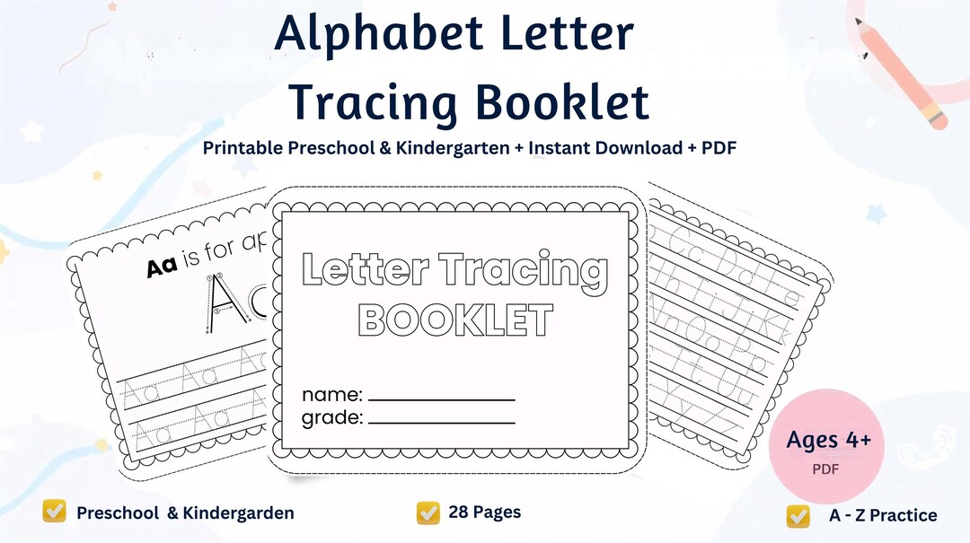 Alphabet Tracing Workbook Printable for Kids | Preschool Letter ...