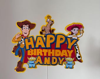 Décoration de gâteau Toy Story personnalisée | Jessie | Woody | Bullseye