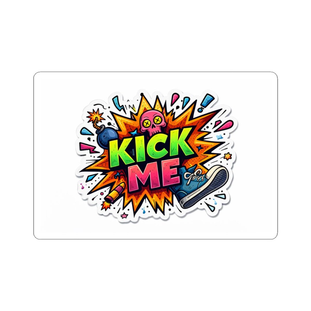 Kick Me Comic Pop Art Sticker | Kiss-cut Sticker - Etsy