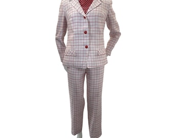 Vintage 60s Pant Set  Mr. Thomson Please! 3 piece SZ 12 Plaid Polka Dots To