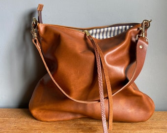 Brown Leather Bag Brown Dumpling Handbag -   Brown leather crossbody  bag, Full grain leather bag, Dark brown leather bag