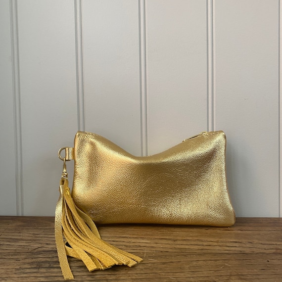 Audrey Embossed Leather Evening Bag