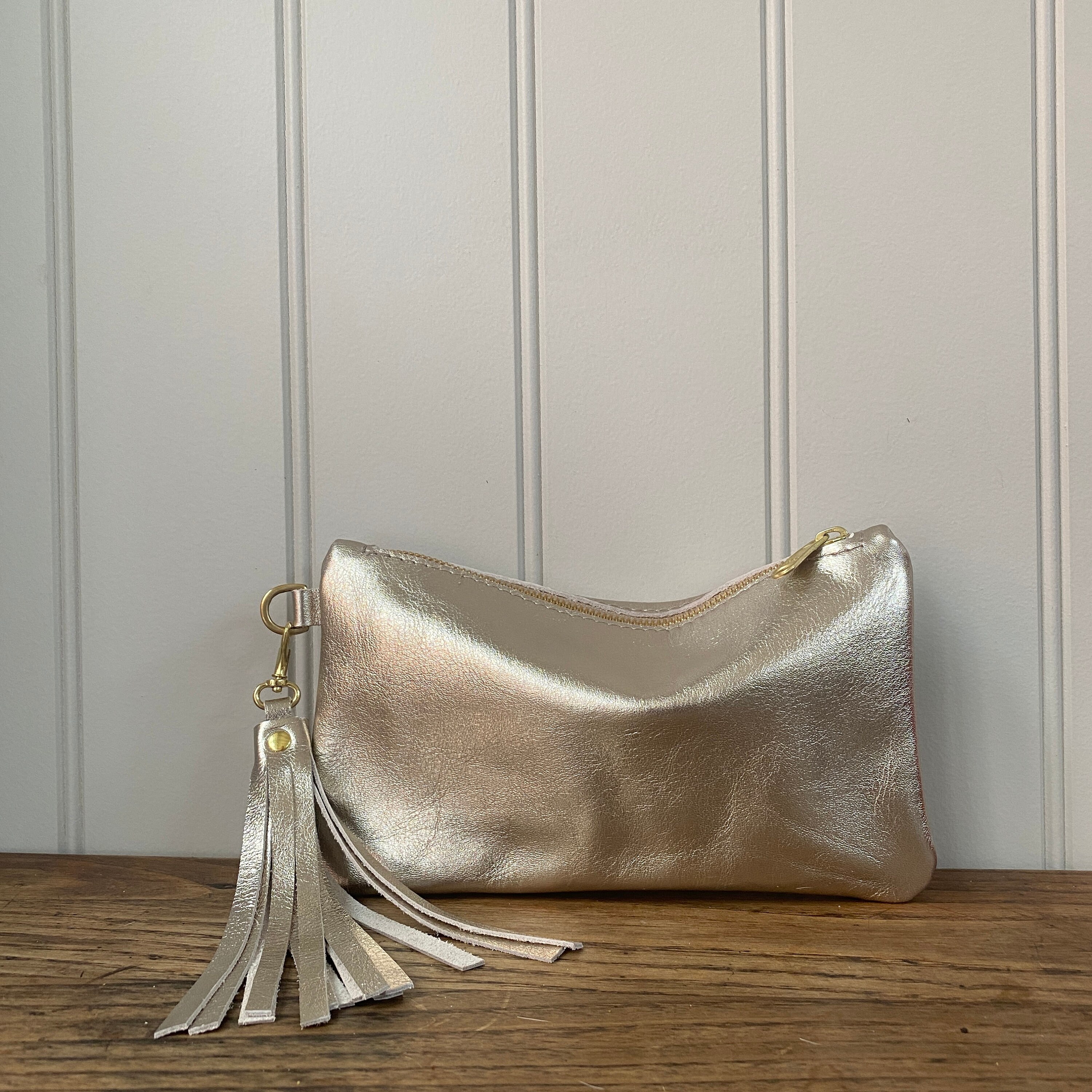 gold clutch bag with strap
