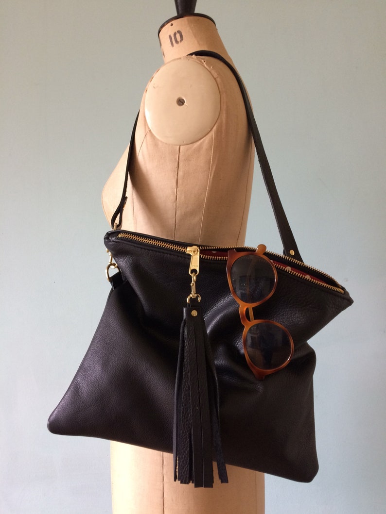 Black leather clutch leather purse black evening handbag | Etsy