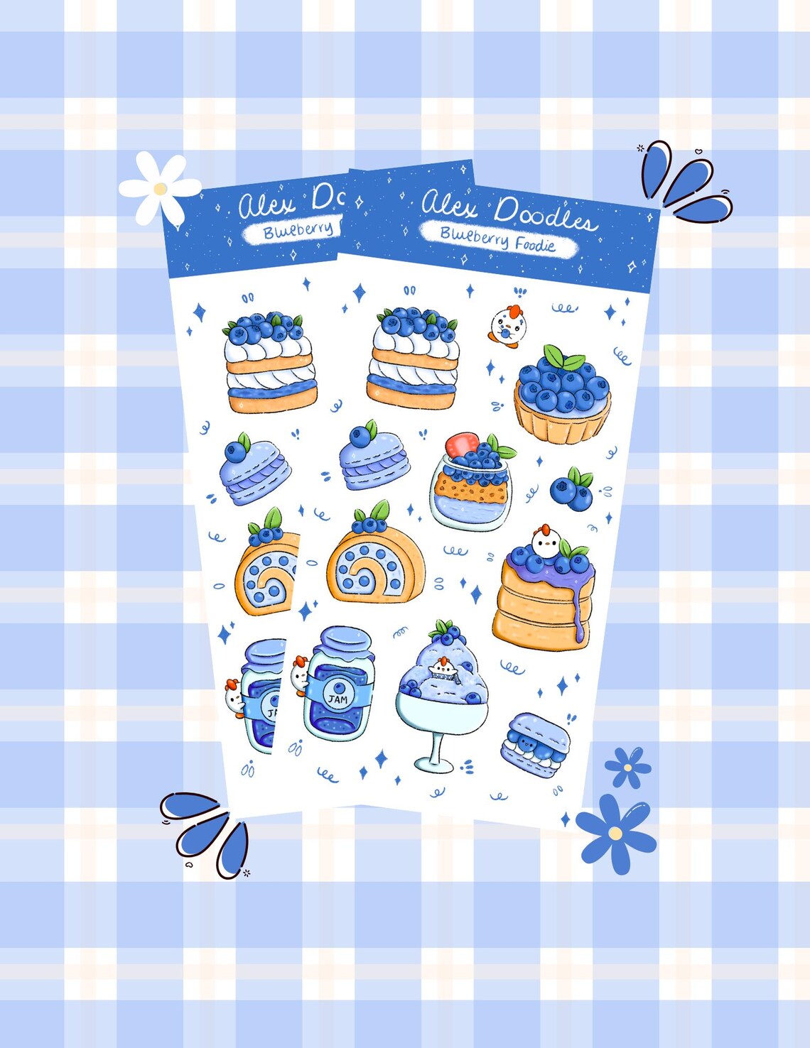 Blueberry Sticker Sheet - Etsy