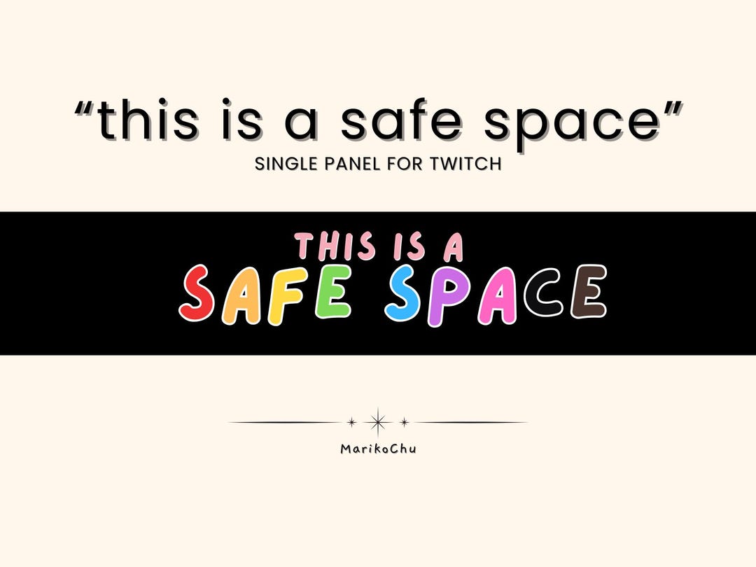 Safe Space Twitch Panel – LGBTQIA+ Stream Overlay (PNG Digital Download ...