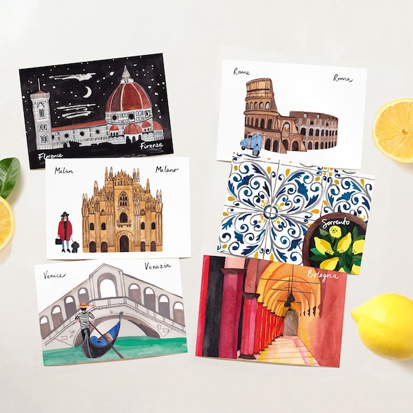 Italian cities individual postcards