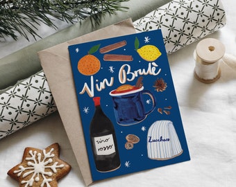 Vin Brulè, Mulled Wine Christmas card single or pack