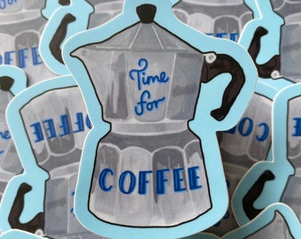 Italian Moka pot Time for Coffee vinyl sticker